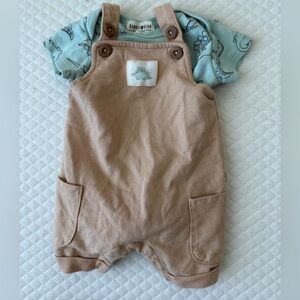Great Condition! Baby Overalls and Onesie, 0-3 Months